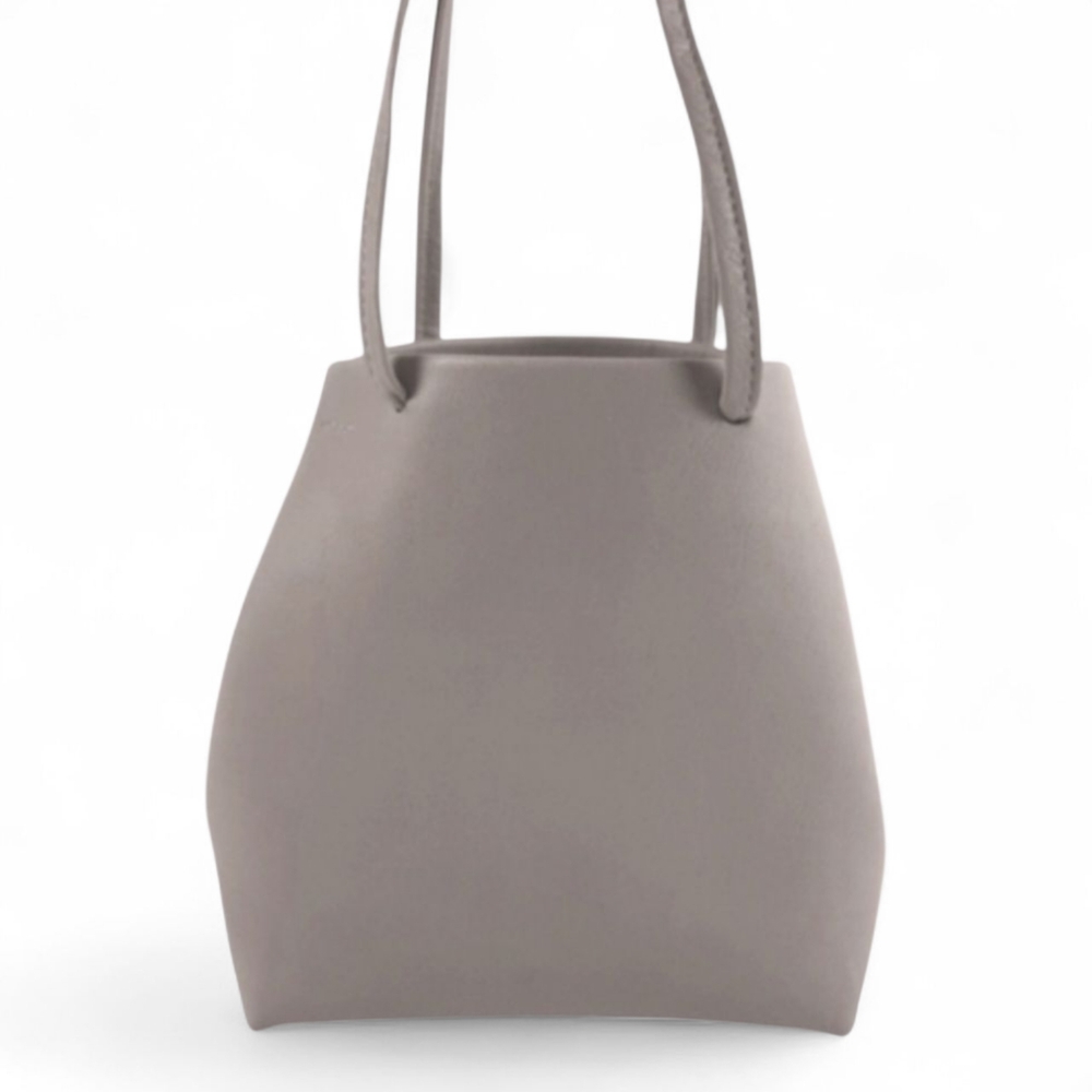 GiGi NEW YORK Mini Shopper Convertible Tote Italian Calfskin Light Grey Hand Bag
